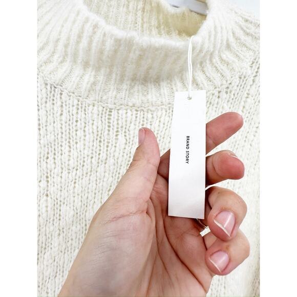 Vince Sweater Cream Nubby Turtleneck Long Sleeves Wool Blend XL NWT $445 - Picture 6 of 7